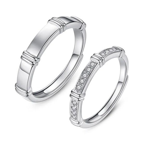 Ring dames | ringenset dames | zilveren ringen set dames | Zirkonia steen | zilver 925 plated | one size ringen | cadeau voor vrouw | Trouwringen | cadeau voor vriendin | liefdescadeau | verlovingsring | valentijn | valentijnscadeautje