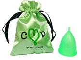 De Groene Cup, model II, herbruikbare Menstruatiecup - herbruikbaar - duurzaam menstrueren - gezond (Maat L / Large)