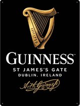 Metalen wandbord - Guinness Logo Harp - bier cafe pub