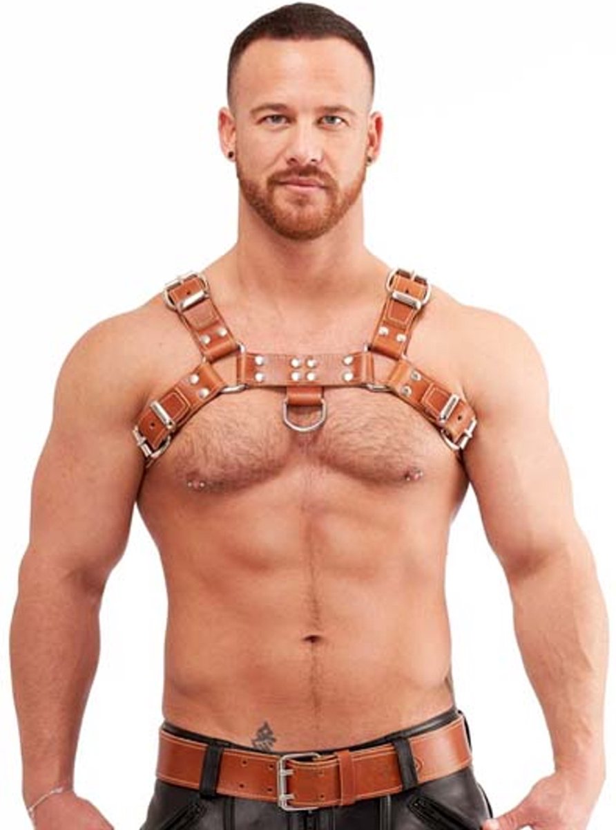Mister b leren borsttuig zadelleer bruin - small