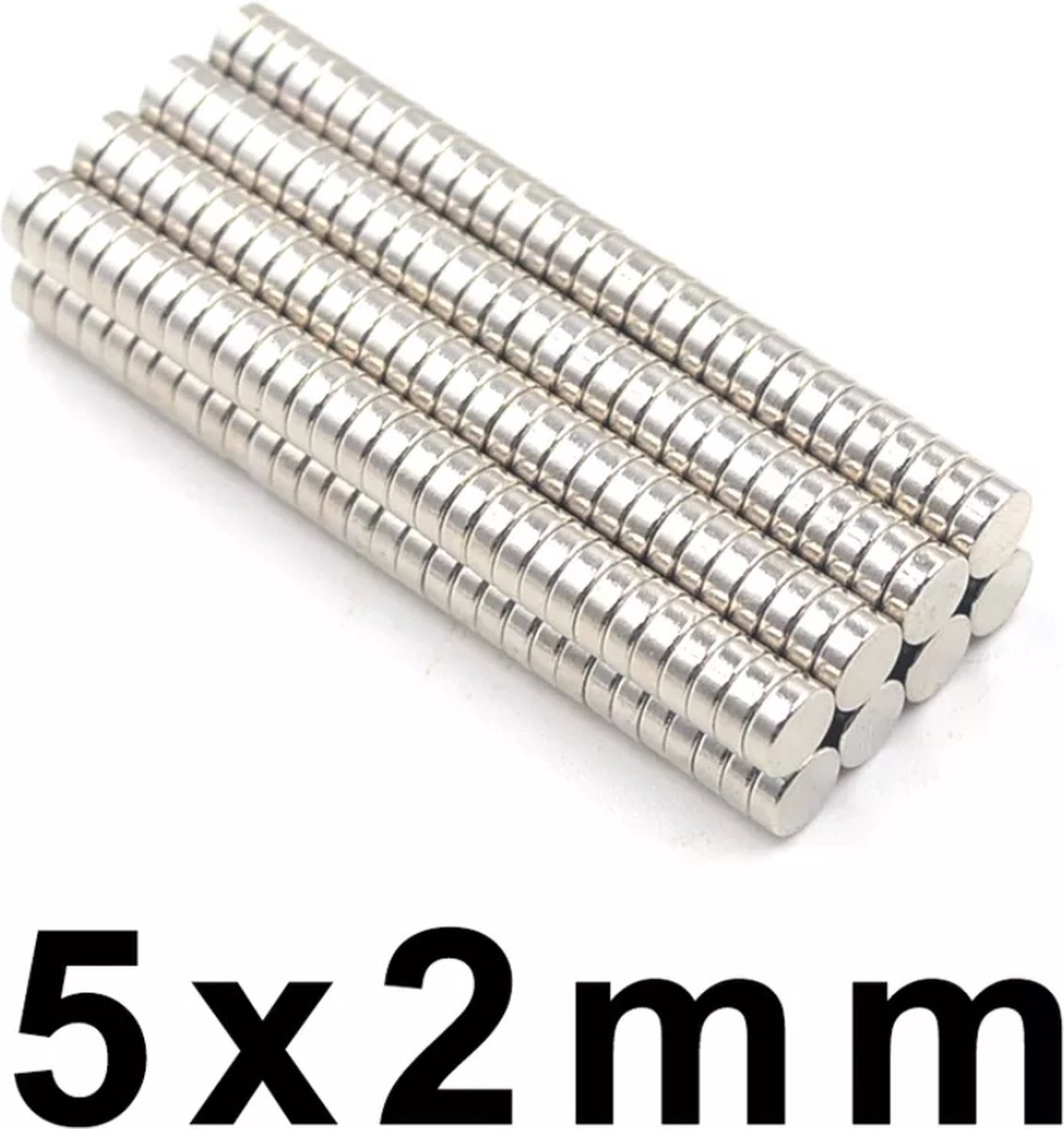 Ronde platte neodymium mini magneetjes 150 stuks - 5 x 2 mm - neodymium magneet - koelkast - whiteboard
