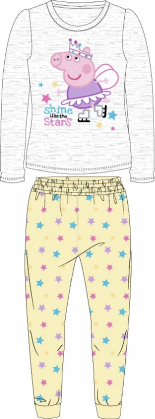 Peppa pig Pyjama Meisjes Grijs/Geel Maat 104