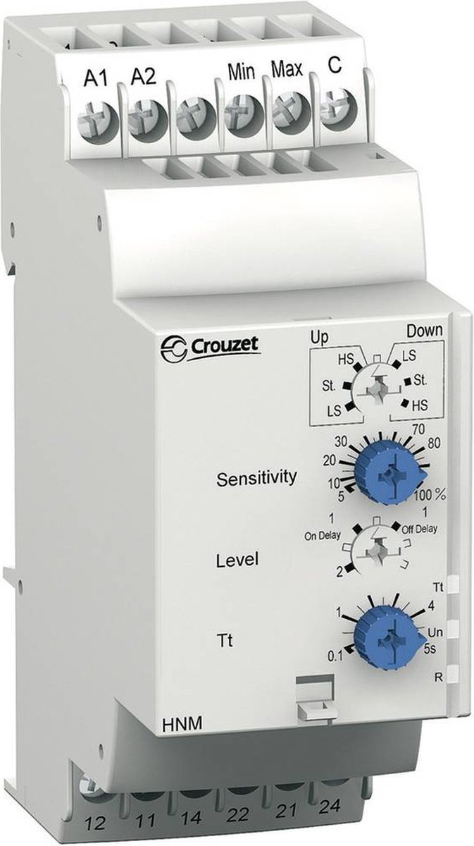Crouzet HNM Bewakingsrelais 24 V/DC, 24 V/AC, 240 V/DC, 240 V/AC 2x wisselcontact Niveaubewaking, Op- of afpompen 1 stu