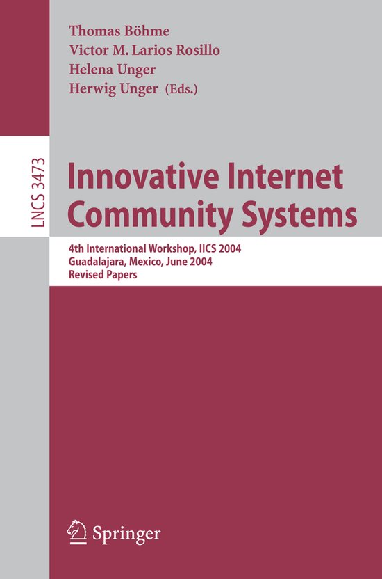 Lecture Notes in Computer Science3473- Innovative Internet C ... - cover