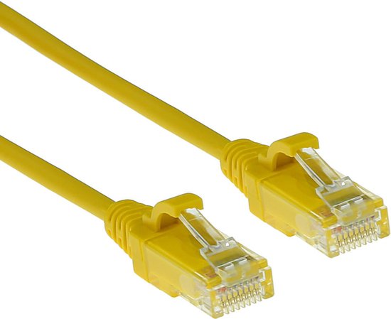 ACT Gele 0,15 meter LSZH U/UTP CAT6 datacenter slimline patchkabel snagless met RJ45 connectoren DC9830