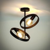 LifestyleFurn Plafondlamp Homer - 2-lamps - Charchoal