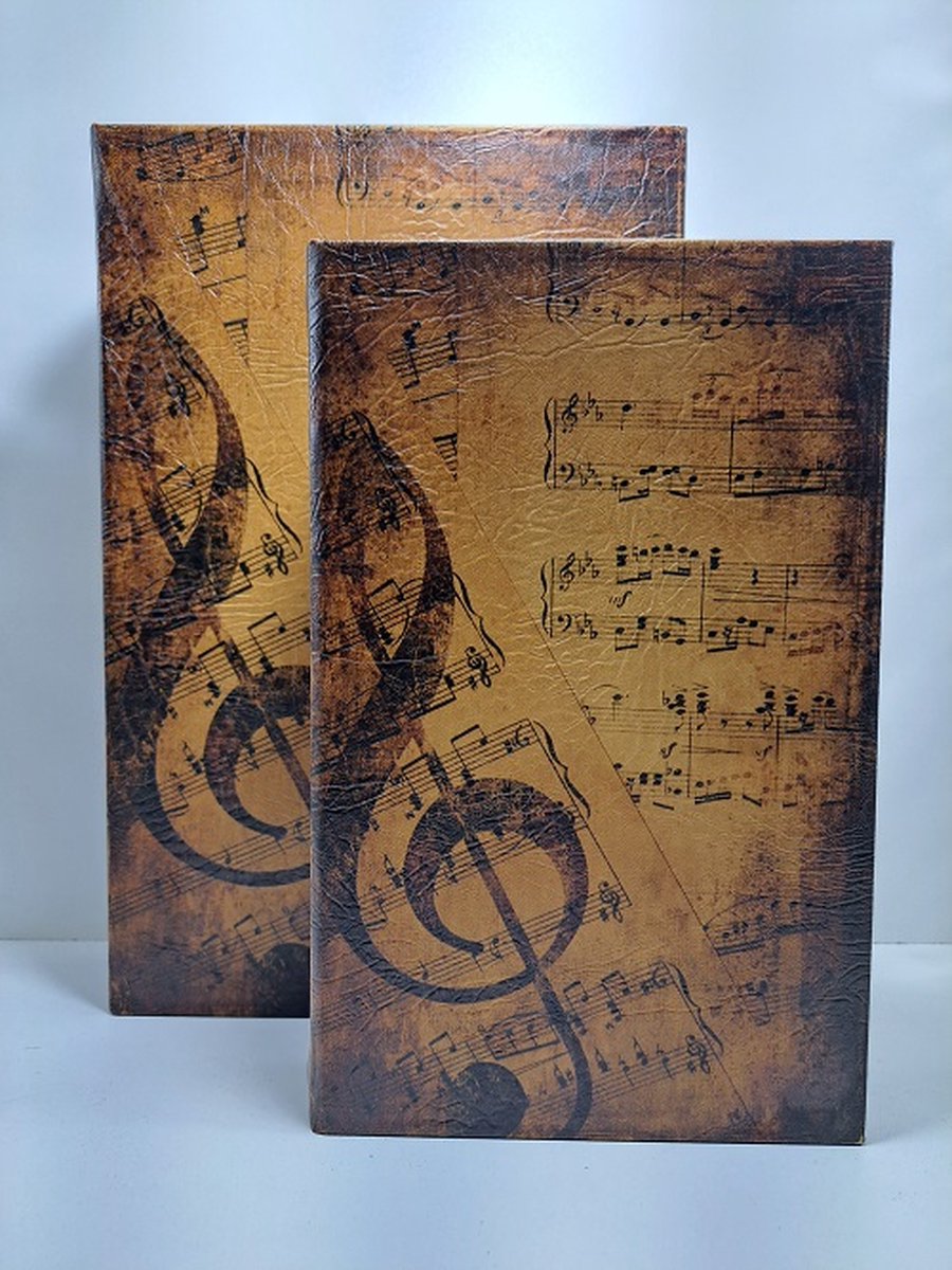 Denza- Opberg box Muziek BK31L2800 - boekendoos - opbergdoos - decoratie - vintage - deco - decoratieve boeken - doos boek - kasboek - dozen - kluizen boek - kist - decoratief
