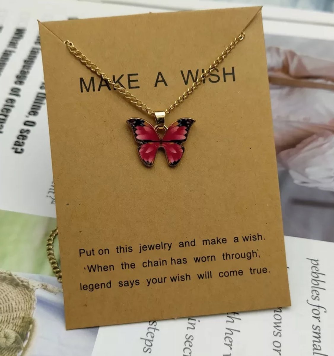Make A Wish | Sieraden | Roze | Geluk / Wens | Vriendschap | Cadeau| Hanger met Ketting