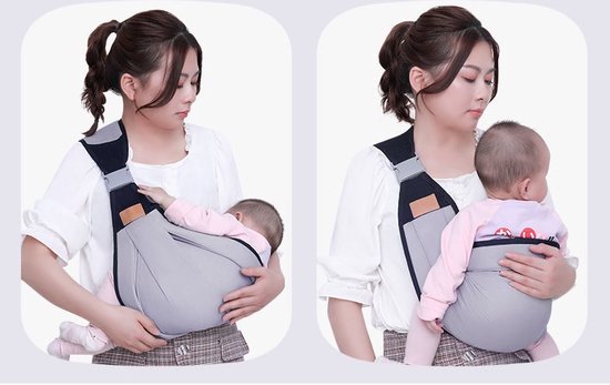 Draagzak - Baby draagzak - Zak - Grijs - Multifunctioneel - Ergonomisch - Baby - Dreumes - Peuter - Wrap - Travel Size - tot 48 maanden