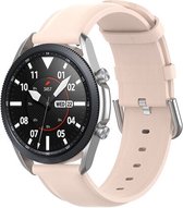 By Qubix Classic leren bandje 20mm - Roze - Geschikt voor Samsung Galaxy Watch 6 - Galaxy Watch 6 Pro - Galaxy Watch 5 - Galaxy Watch 5 Pro - Galaxy Watch 4 - Galaxy Watch 4 Classic - Active 2 - Watch 3 (41mm)