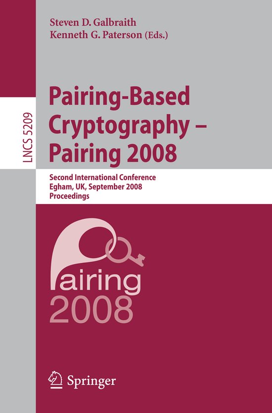 Pairing-Based Cryptography - Pairing 2008 - cover