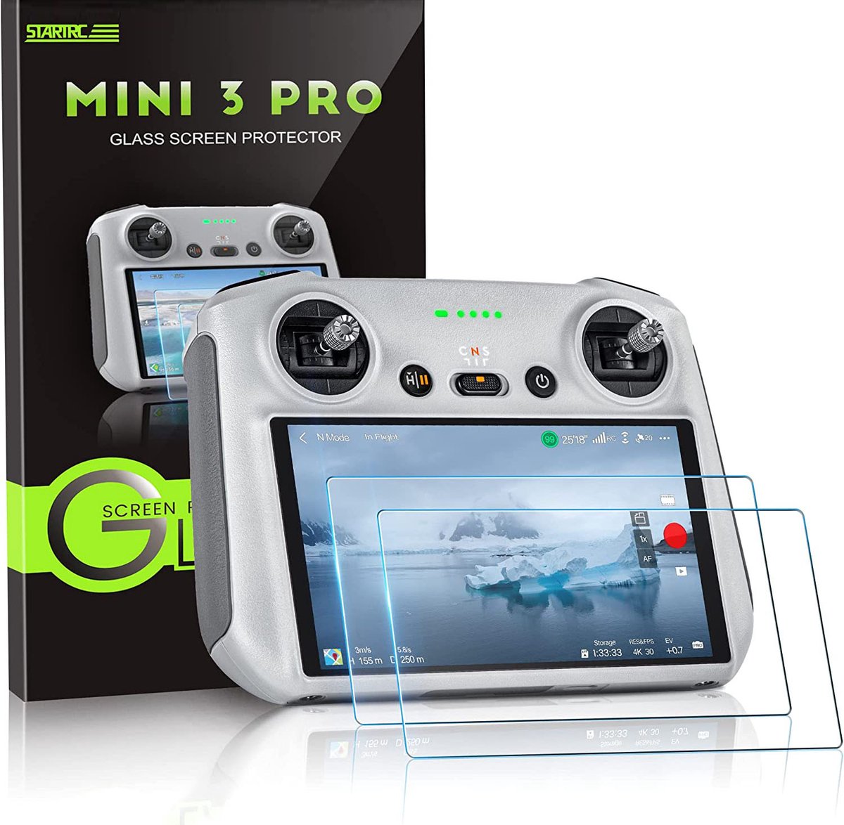 STARTRC MINI 3 PRO HD Tempered Glass Screen Protector Film voor DJI Mini 3/Mini 3 Pro RC Remote Controller Accessoires -2 Stuks