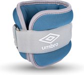 Umbro Pols- en Enkelgewichten - 2 Stuks van 500Gr - Verstelbaar met Klittenband - Comfortabele Pasvorm - Grijs/Blauw