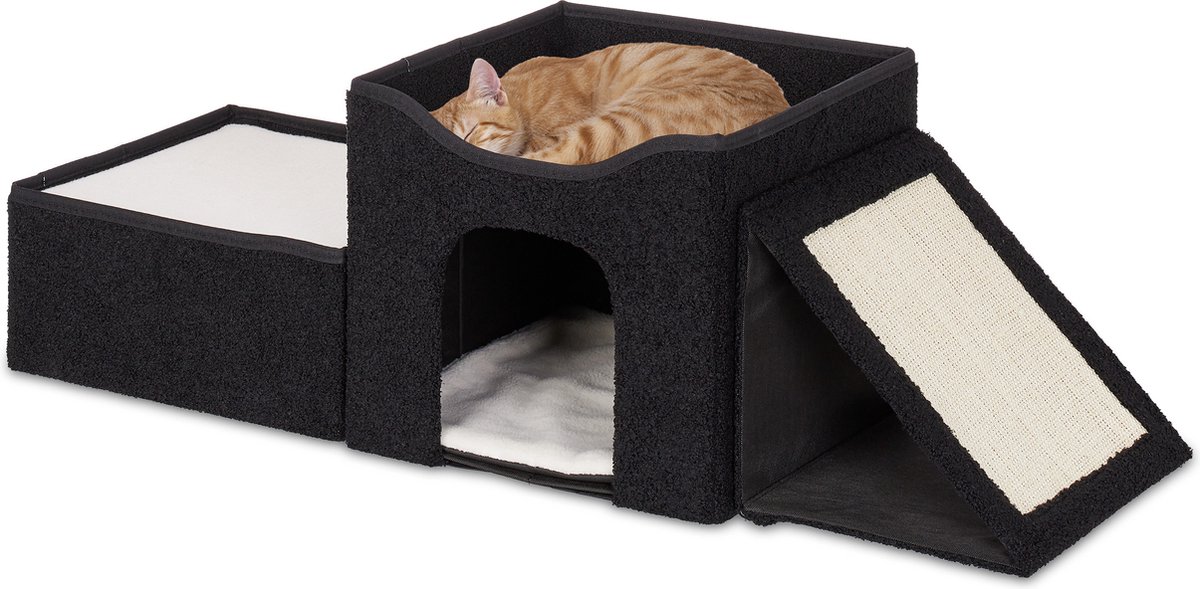 Kattenmand holletje met speeltje Sweet Cat L35 cm Antraciet