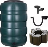 Regenton Voordeelset 230 Liter - Groen - Watertank - Complete Regenton Set - Bewatering - Inc. Voet, Kraan en Vulautomaat