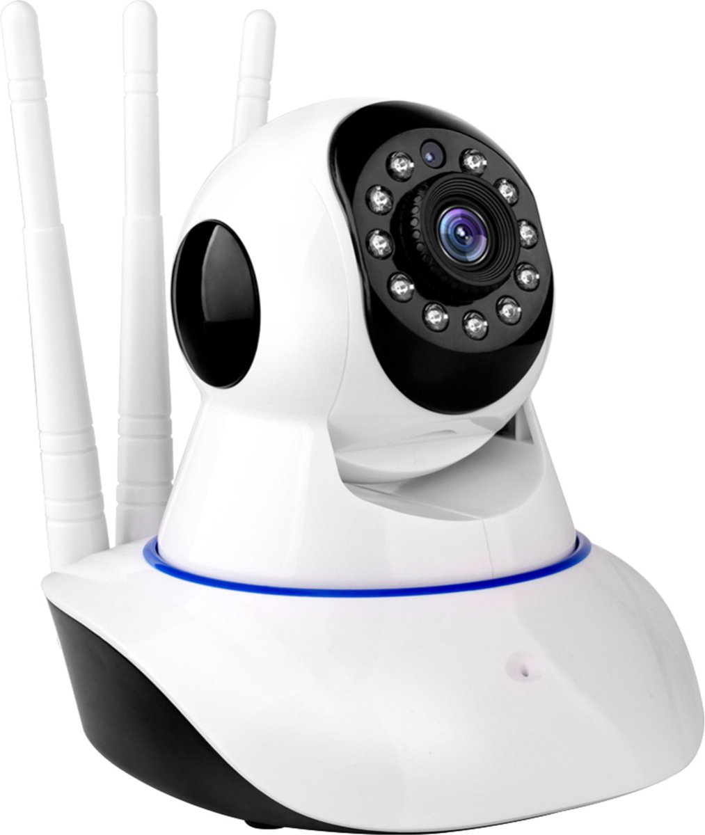 Xd Xtreme - FDH indoor beveiligingscamera - blauw met wit - 3 antennes - binnen camera - met app