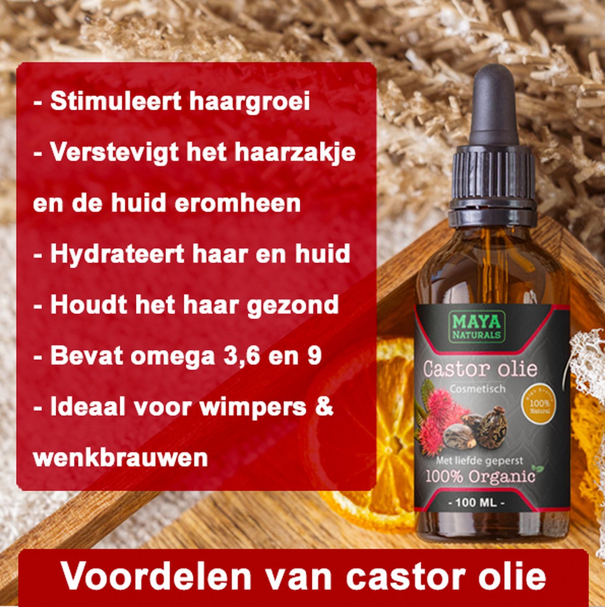 Natuurlijke Castor olie 3x 100ml 100 Puur & Onbewerkt EU Bio keurmerk Castor oil...