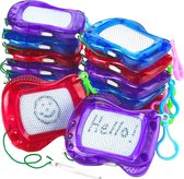 Partizzle 12x Mini Magnetisch Tekenbord Uitdeelcadeautjes - Kleine Grabbelton Traktatie Cadeautjes - Voor Kinderen en Peuters