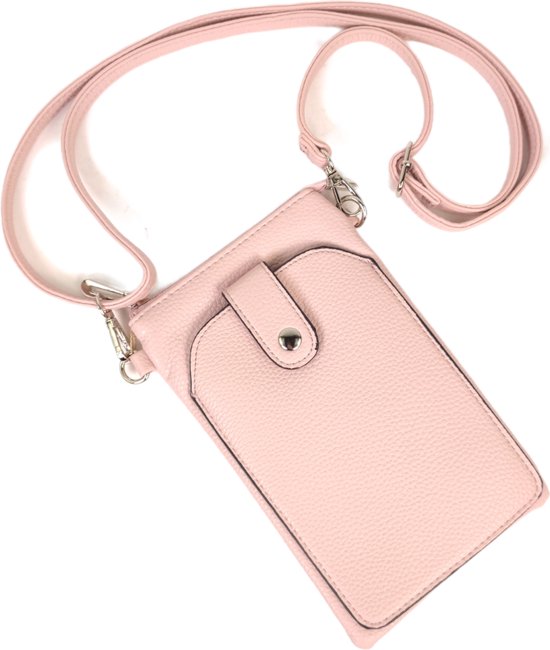 Flora&Co - Paris - Handig Crossbody hand/telefoontasje voor mobiel - gsm - roze