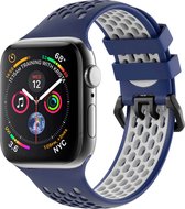 iMoshion Bandje Geschikt voor Apple Watch Bandje Series 1 / 2 / 3 / 4 / 5 / 6 / 7 / 8 / 9 / SE - 38 / 40 / 41 mm - iMoshion Sport band buckle - Donkerblauw