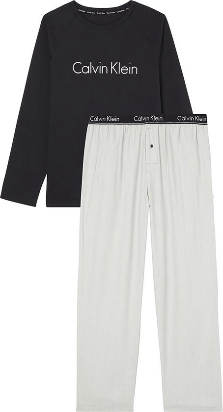 Calvin Klein pyjama set - heren lounge set - zwart shirt met grijs melange  broek - Maat: M | bol.com