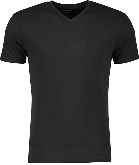 Jac Hensen T-shirt V-hals - Slim Fit - Zwart - 3XL Grote Maten