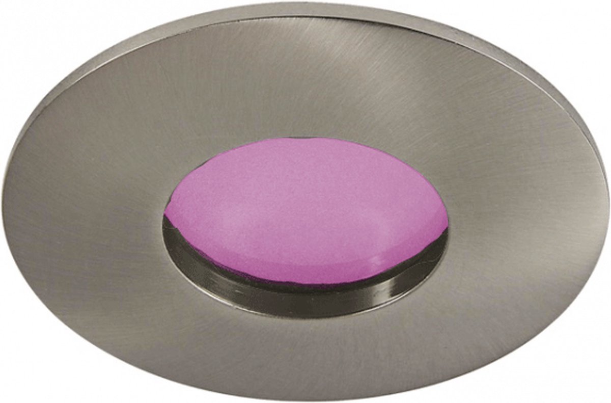 IP44 Inbouwspot Pia met Philips HUE White and Color - inbouwspot - Nikkel / mat - rond - voor badkamer / overkapping / buiten - IP44 - GU10 - Buitendiameter: 85MM - boorgat: 70-76MM - min. Inbouwdiepte: 90MM