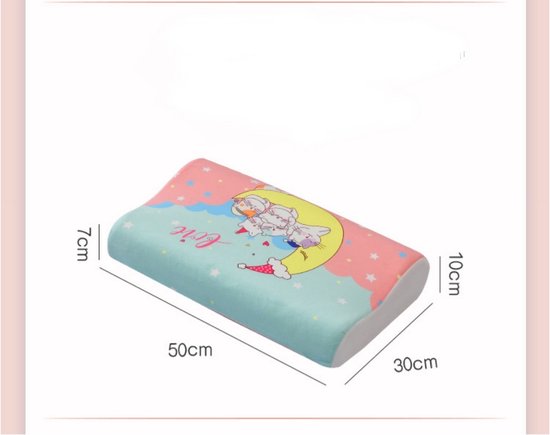Geheugenkussen-cartoonpatroon voor kinderen-kinder kussen 50x30cm (roze)