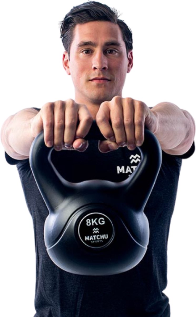 Matchu Sports - Kettlebell - Full body workout - Kettlebell 4kg - Gewichten - Zwart – foto 4