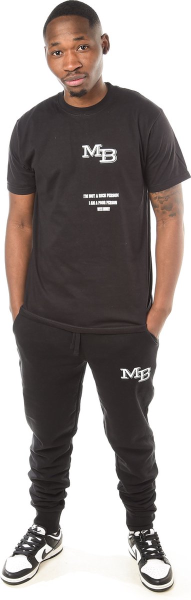 MBANKS - heren T-shirt - Zwart - Maat M