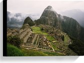 Canvas - Machu Picchu Ruïne in Peru - 40x30 cm Foto op Canvas Schilderij (Wanddecoratie op Canvas)