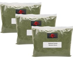 3x 1kg Method 'Betaïne Green' - Method Feeder Grondvoer - 3kg - Karper/Witvis lokvoer - Feeder Vissen - Aas - Method voer
