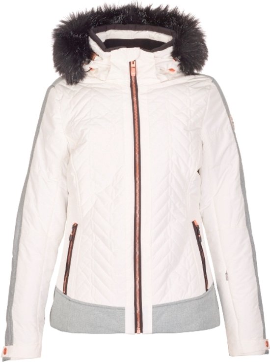 killtec Dames Skibroek/Ski-bretelbroek met afritsbare slab en randbescherming Laraka, zwart, 44, 35247-000
