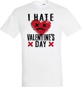 T-shirt I Hate Valentines Day | valentijn cadeautje voor hem haar | valentijn | valentijnsdag cadeau | Wit | maat 3XL