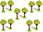 Modelbouw bomen - kunsthars- 8 cm - hard materiaal - 10 stuks - decoratiebomen - boompjes