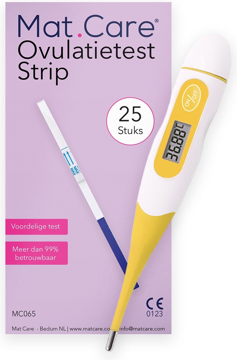 Goedkoopste Mat Care BBT ovulatiethermometer XL pack 25 ovulatietest strip