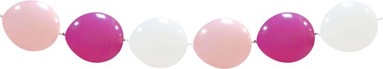 Roze-Pink-Wit doorknoop ballonnen voor ballonnenslinger, 10 stuks