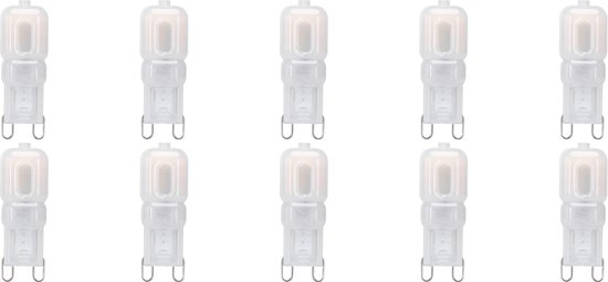 LED Lamp 10 Pack - Velvalux - G9 Fitting - Dimbaar - 3W - Warm Wit 3000K - Melkwit | Vervangt 32W