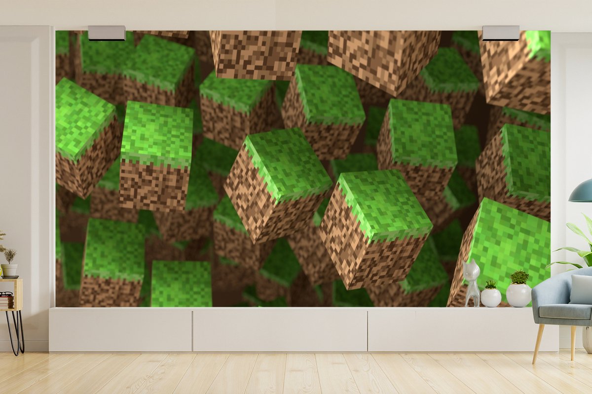Papier peint - Papier peint photo peint Minecraft - Gaming - Blocs -  Largeur 500 cm x... | bol