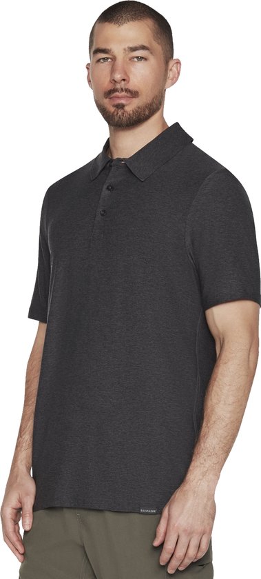 Skechers Go Dri All Day Polo MTO78-BKCC, Mannen, Grijs, Poloshirt, maat: S