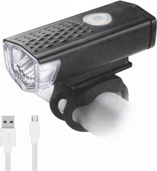 Voorlicht fiets - Led voorlamp - 300 lumen - Oplaadbaar - Usb oplaadbaar - Compact - Waterdicht - Koplamp fiets