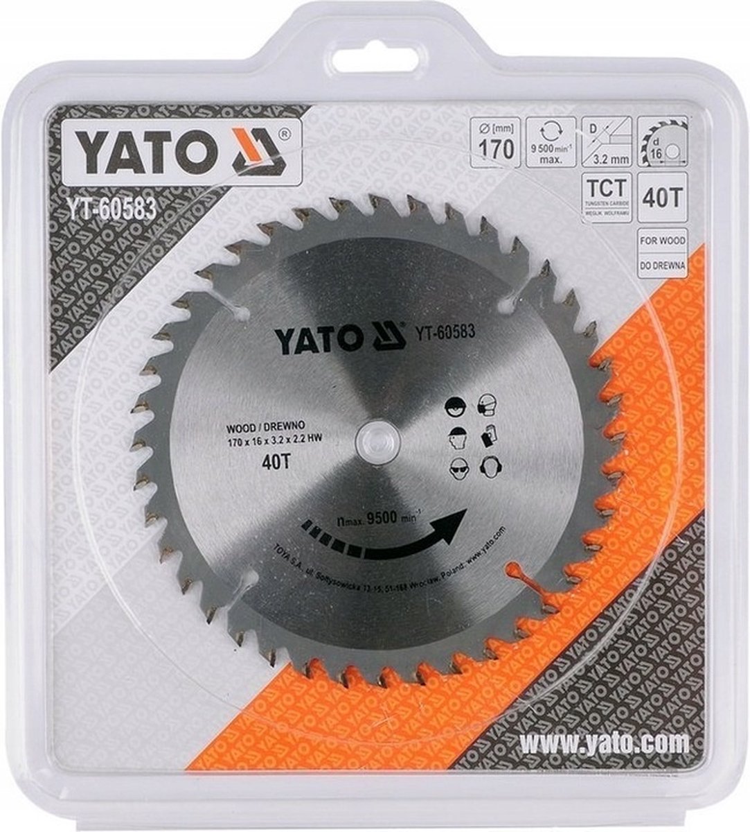 YATO Cirkelzaagblad Ø170 mm - 40 T - binnendiameter 16 mm