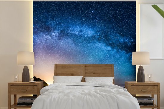Fotobehang - Vlies Behang - Sterren en de Maan - 208 x 146 cm