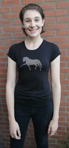 Cavalliera T-shirt Strassdeco dressuurpaard XL Zwart