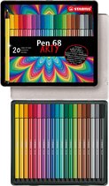 STABILO Pen 68 - Premium Viltstift - Metalen Etui - 20 Verschillende Kleuren