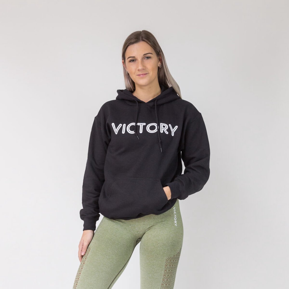 Victory Sportswear® - Unisex hoodie - Fitness Yoga Hardlopen Crossfit - Black Maat L