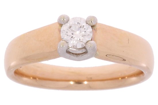 R&C - Valerie – roségouden ring - 14 karaat – diamant - uitverkoop Juwelier Verlinden St. Hubert – van €3433,= voor €2095,=