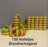 100 x Serpentine Rood/ Geel/ Groen Brandveilig, Brandvertragend, Carnaval, Themafeest