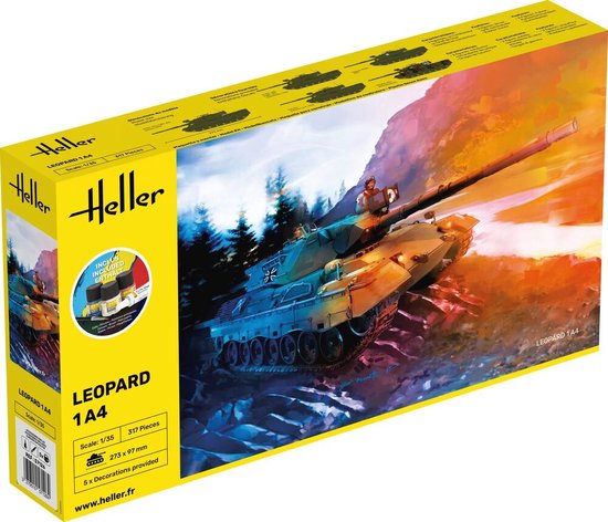 Heller Modelbouwpakket Militaire voertuigen - 57126 Leopard 1A4 Tank - Starter Kit Plastic - 1:35 - Modelbouw