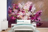 Behang - Fotobehang Olieverf - Lilac - Kleuren - Breedte 420 cm x hoogte 280 cm